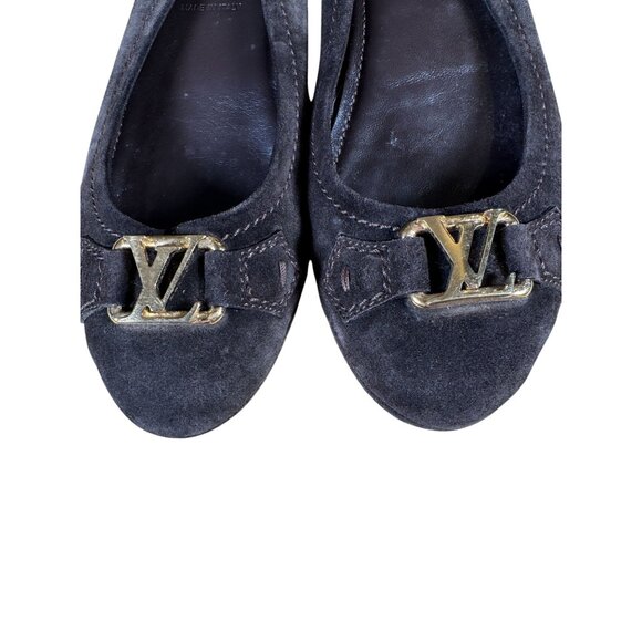 Louis Vuitton Brown Suede LV Monogram Buckle Driving Loafer Brown Size 38 - Picture 2 of 8